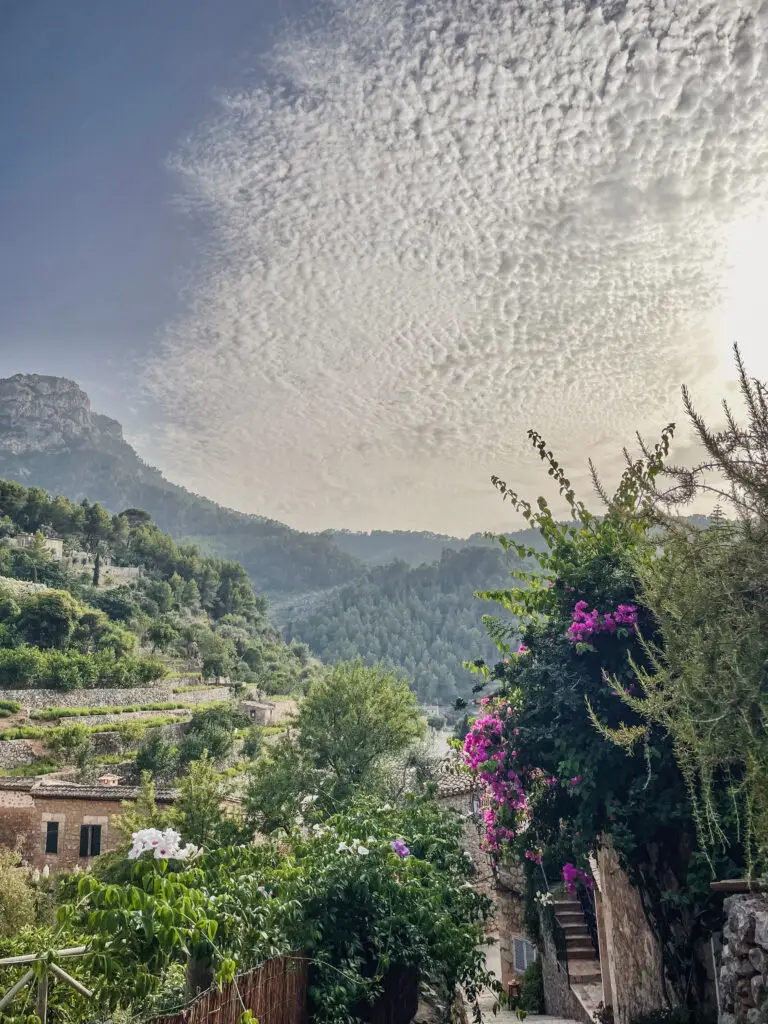 Stunning mountain views from the streets of Deià