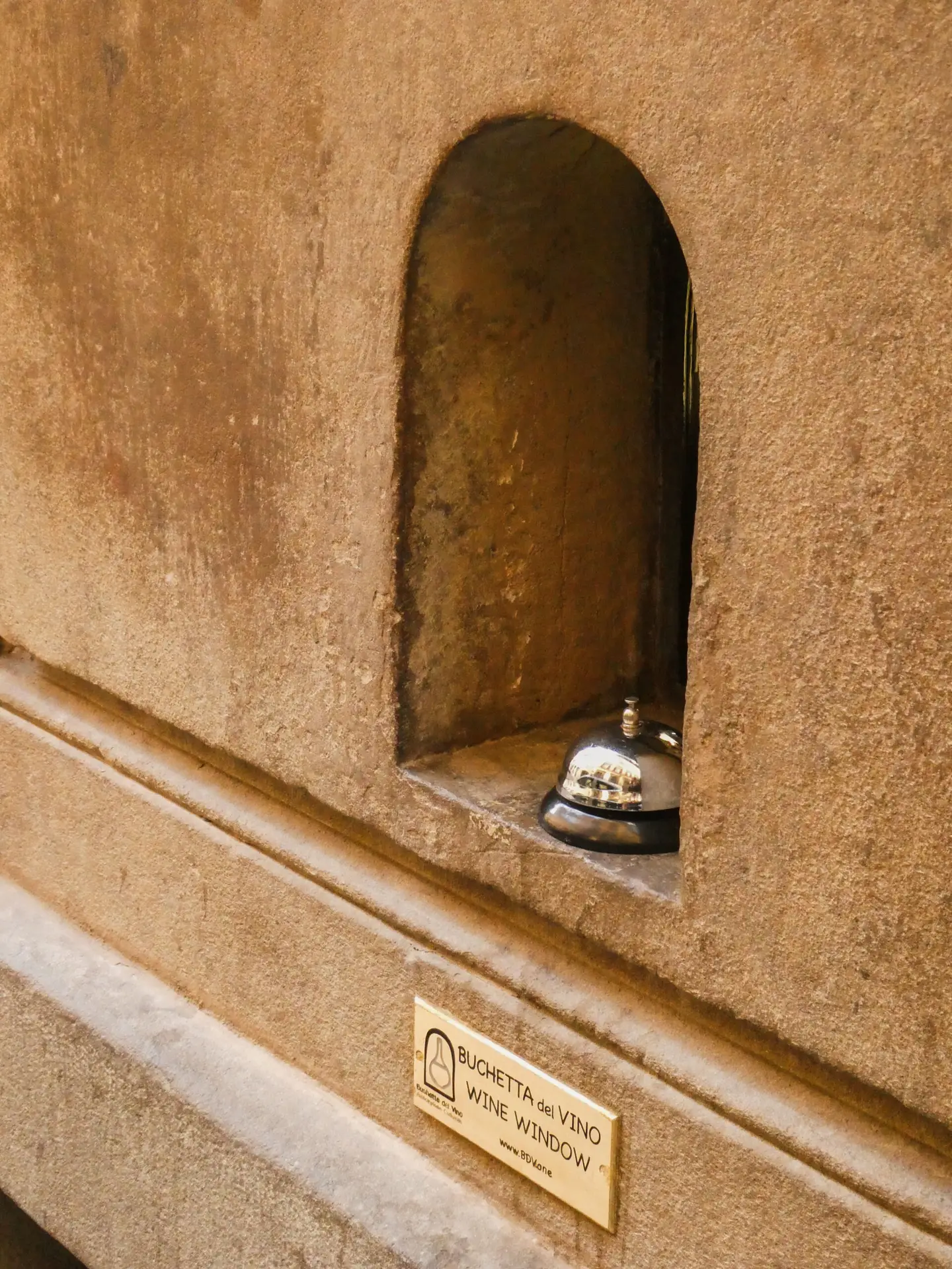 Close-up of a vintage wine window in Florence in Italy