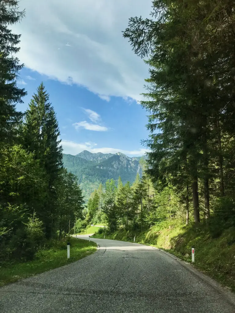 Driving along the mountain roads in northern Slovenia