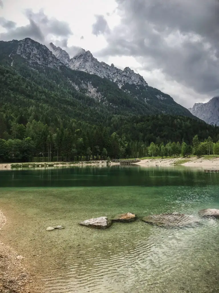 Emerald water of Lake Jasna looks inviting