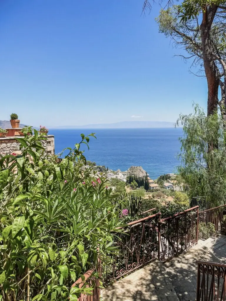 Beautiful Taormina and its view of the Ionian Sea