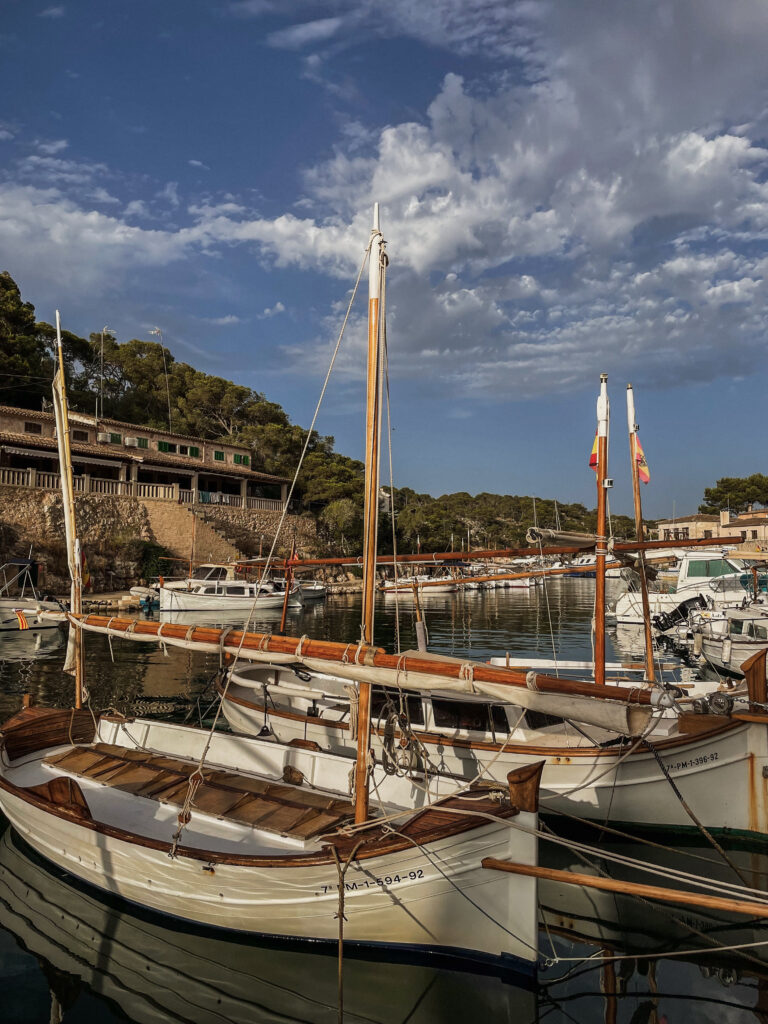 The harbour of Cala Figuera has small boats docked