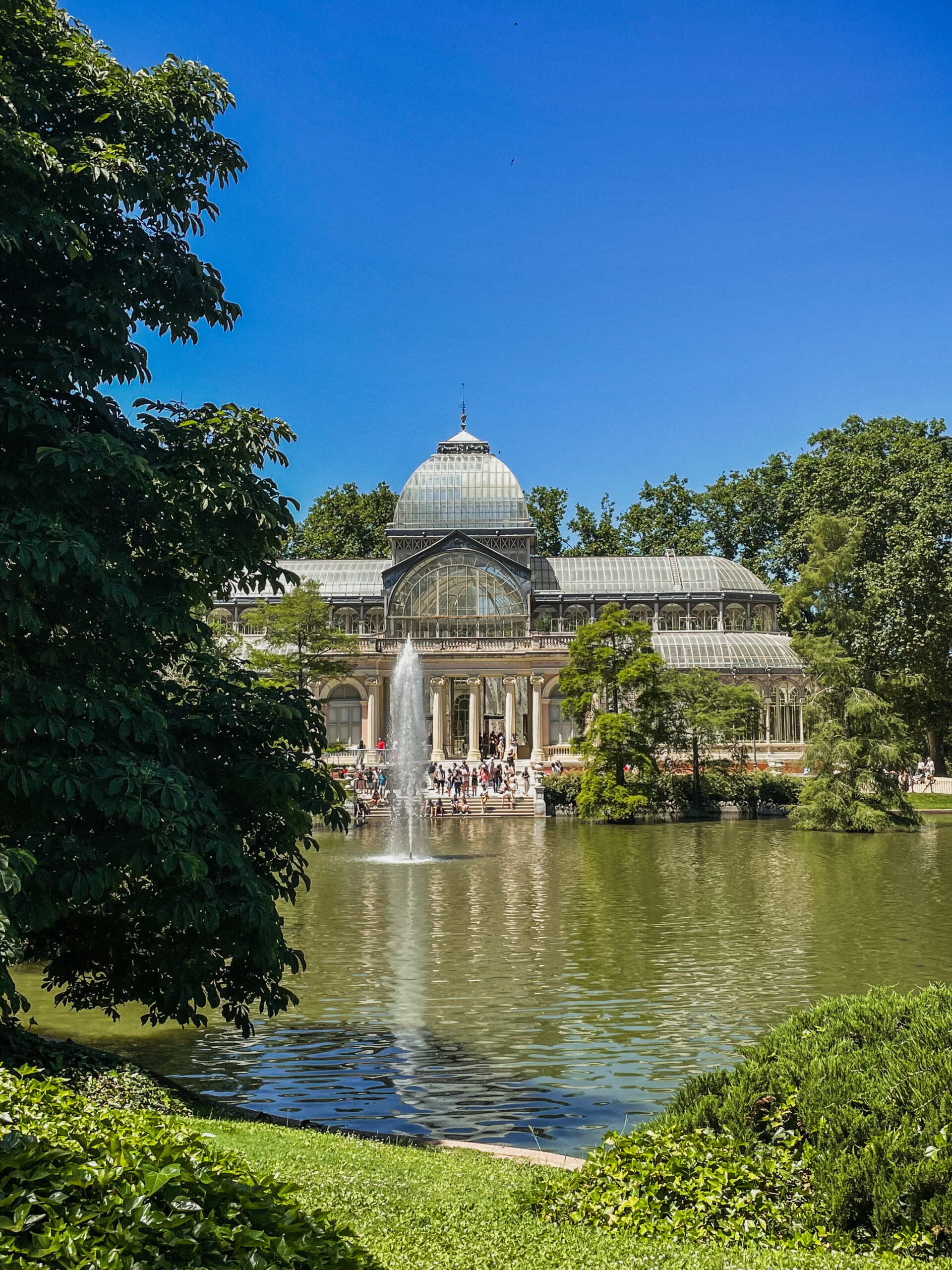 The crystal palace in a park in Madrid