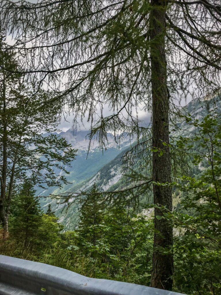 Stunning mountain views visible from the roads in Slovenia