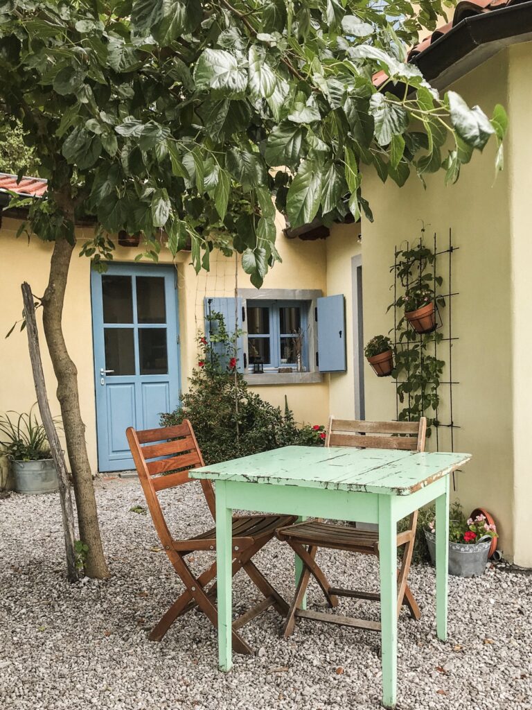 Colorful details of a farmstay in Kojsko