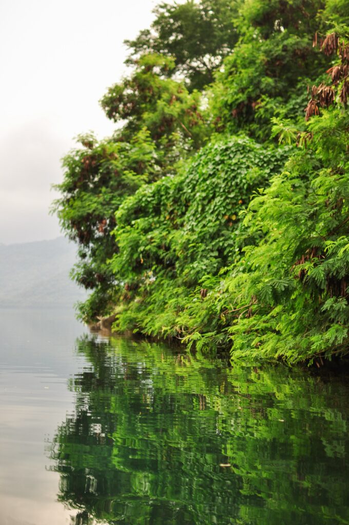 Kayaking around a crater lake in Nicaragua