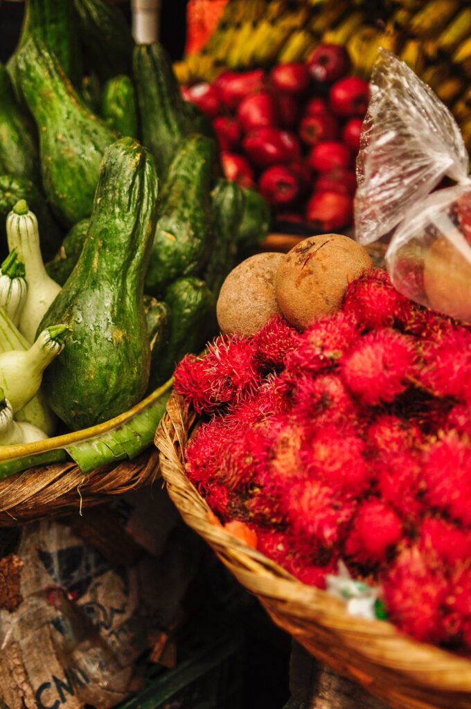 Local fruits and vegetables being sold in Granada