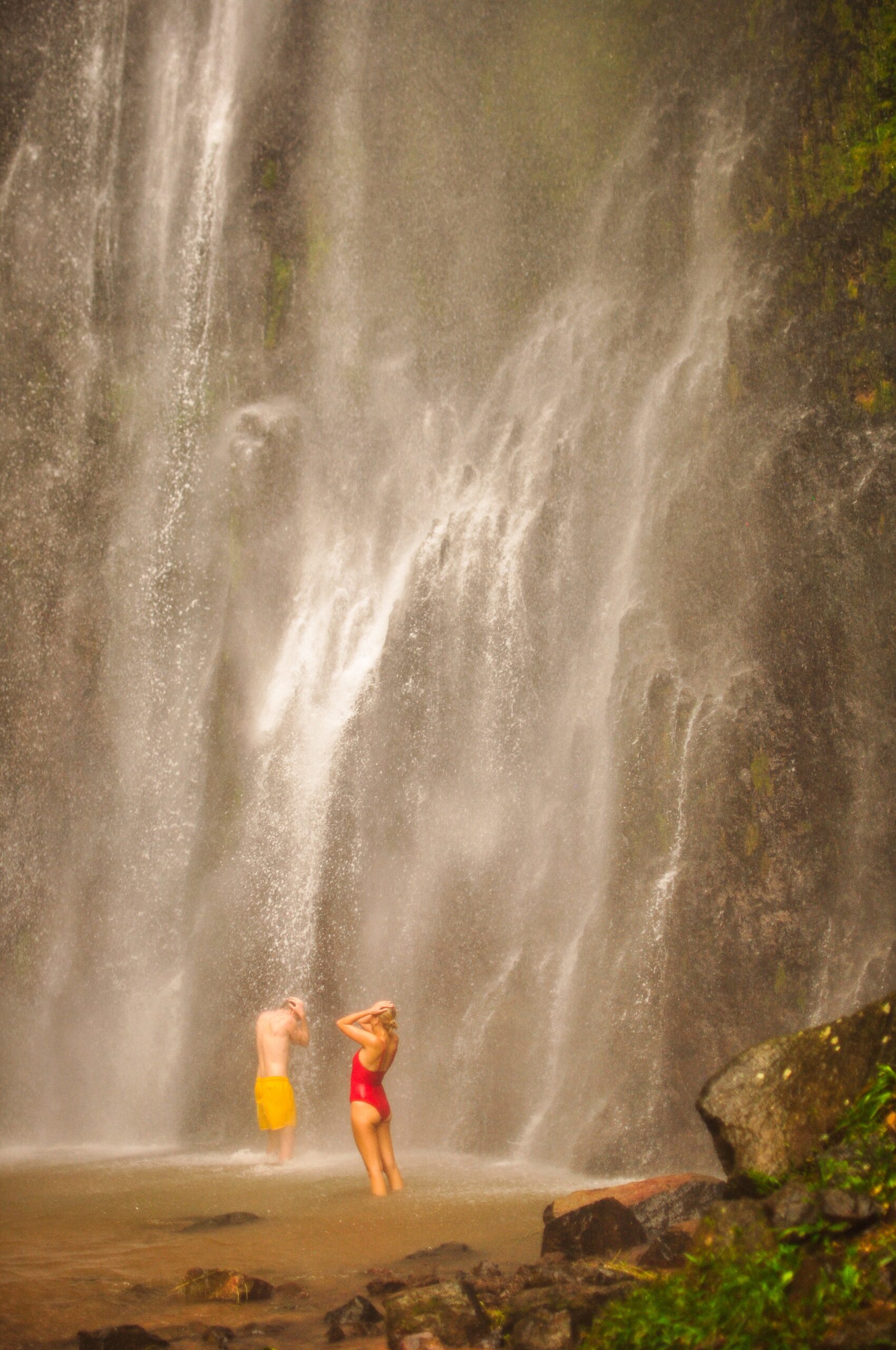 Showering in the San Ramón waterfall